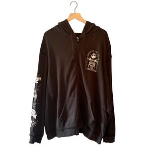Disney Nightmare Before Christmas Jack Skellington Zip Hoodie Black XXL Goth